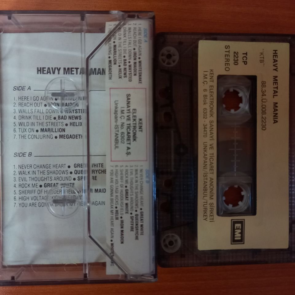 HEAVY METAL MANIA / WHITESNAKE, IRON MAIDEN, WAYSTED, BAD NEWS, MARILLION, MEGADETH (1988) - KASET 2.EL
