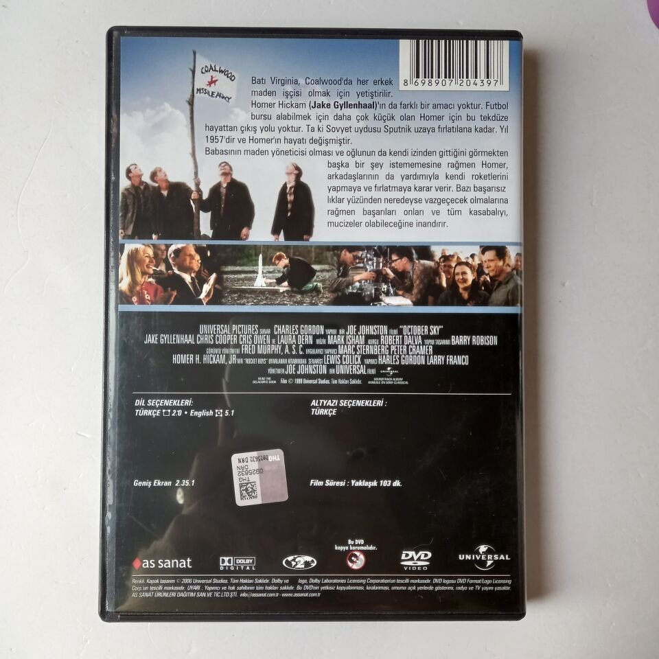 EKİM DÜŞÜ - OCTOBER SKY - JAKE GYLLENHAAL - LAURA DERN - DVD 2.EL