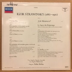STRAVINSKY - LE SACRE DU PRINTEMPS, PETRSCHKA, CIRCUS-POLKA.. ZUBIN MEHTA 1982 2.EL 2PLAK