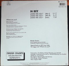 16 BIT - WHERE ARE YOU? (1986) - 12'' MAXI SINGLE PLAK 2.EL