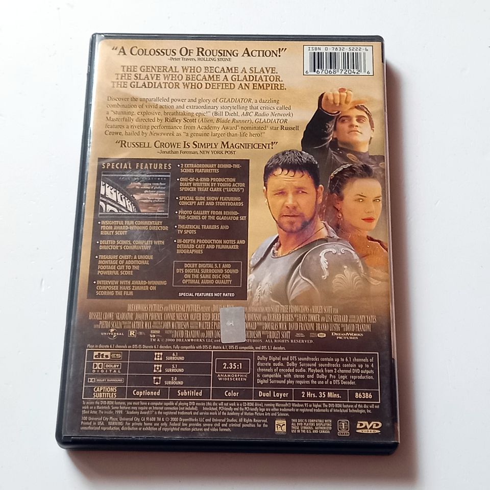 GLADIATOR - RUSSELL CROWE, JOAQUIN PHOENIX, YÖN.: RIDLEY SCOTT - 2xDVD SIGNATURE SELECTION 2.EL 1.BÖLGE TR ALTYAZI YOKTUR