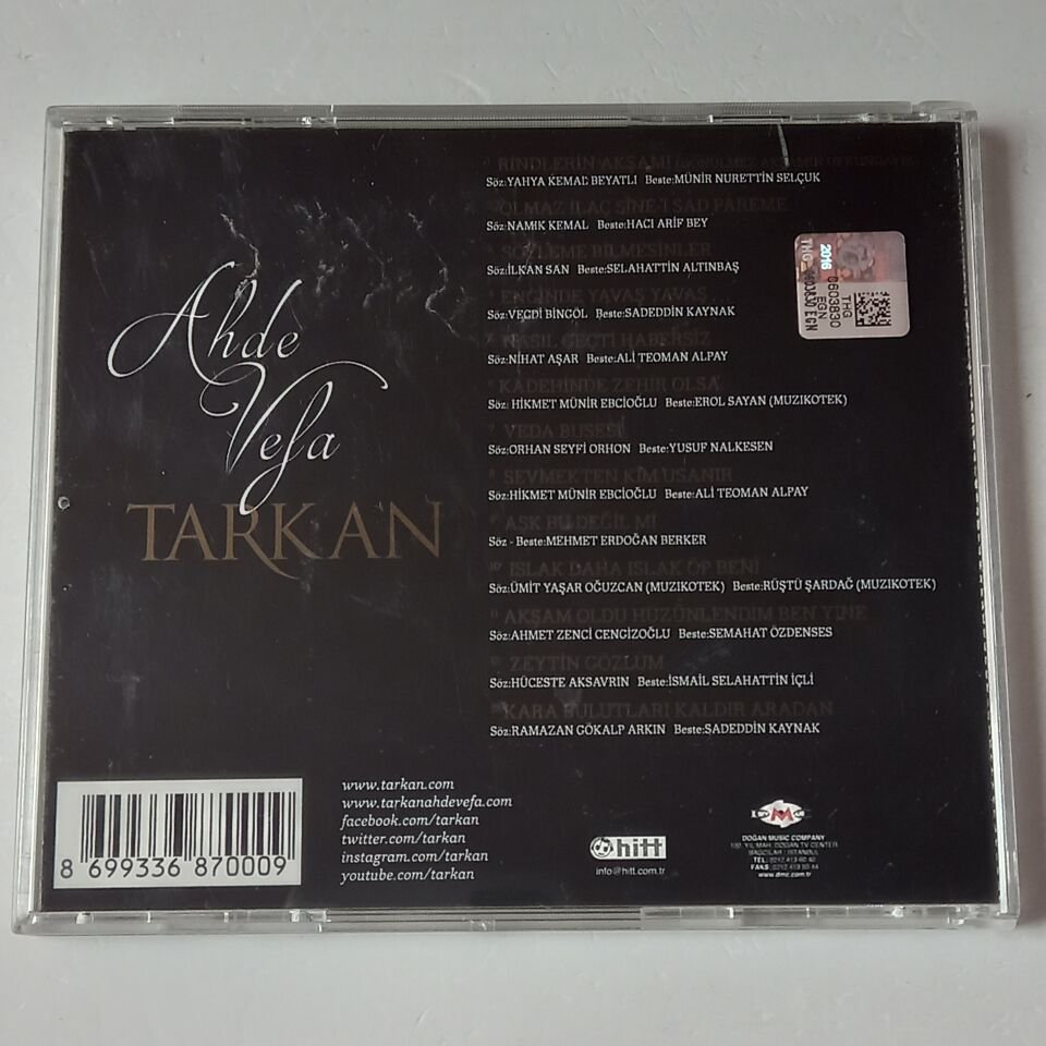 TARKAN – AHDE VEFA (2016) - CD 2.EL