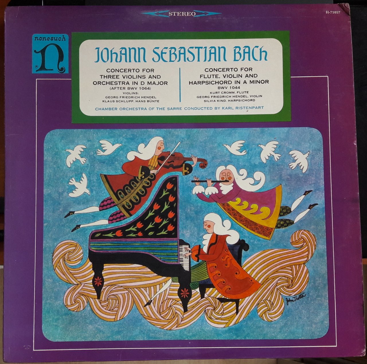 BACH CONCERTO FOR THREE VIOLINS AND ORCHESTRA K.RISTENPART - PLAK 2.EL