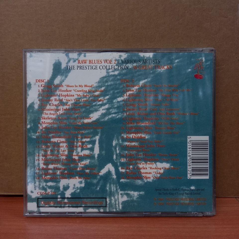 RAW BLUES VOL2 / JOHN LEE HOOKER, MIKE BLOOMFIELD, JIMMY REED, RAY CHARLES (1997) - 2CD 2. EL