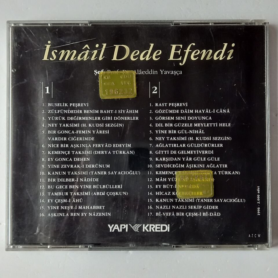İSMAİL DEDE EFENDİ - ALAEDDİN YAVAŞÇA, YAPI KREDİ 2CD 2.EL