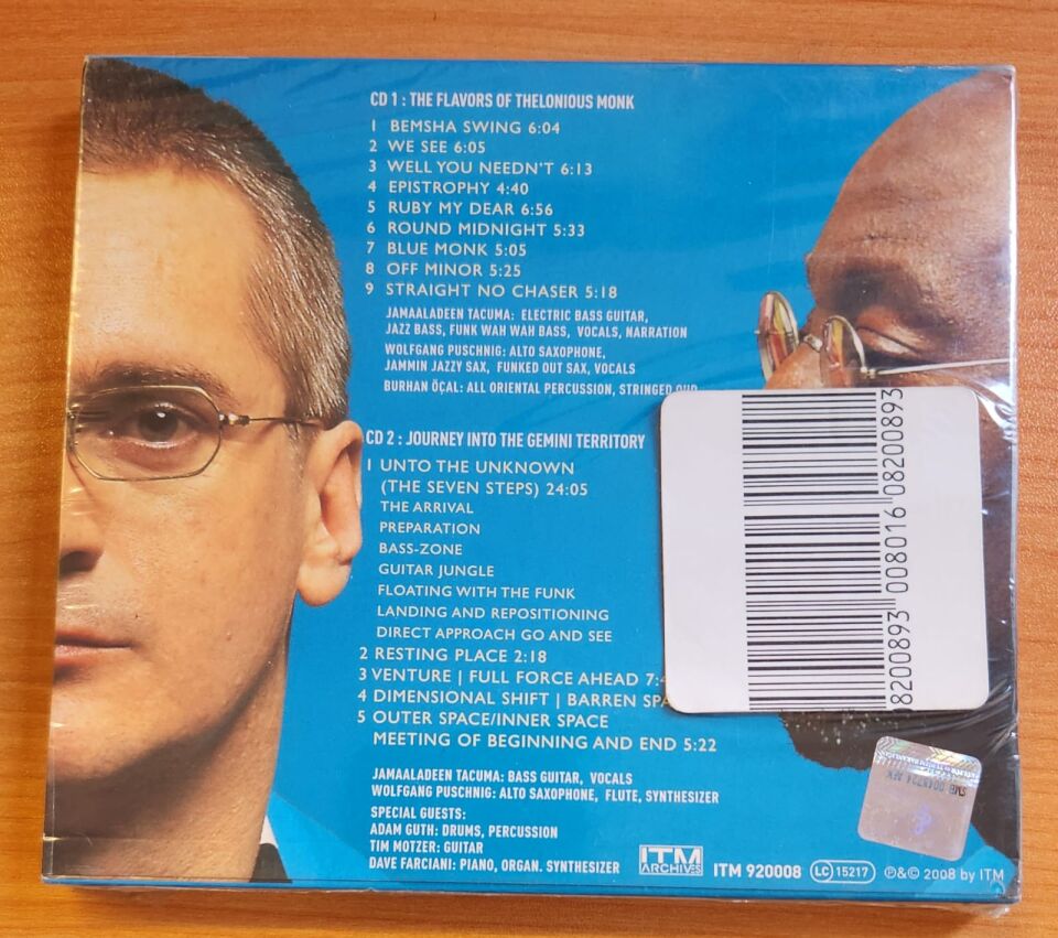 JAMAALADEEN TACUMA, WOLFGANG PUSCHNIG – GEMINI GEMINI (2008) - 2CD JEWEL CASE AMBALAJINDA SIFIR