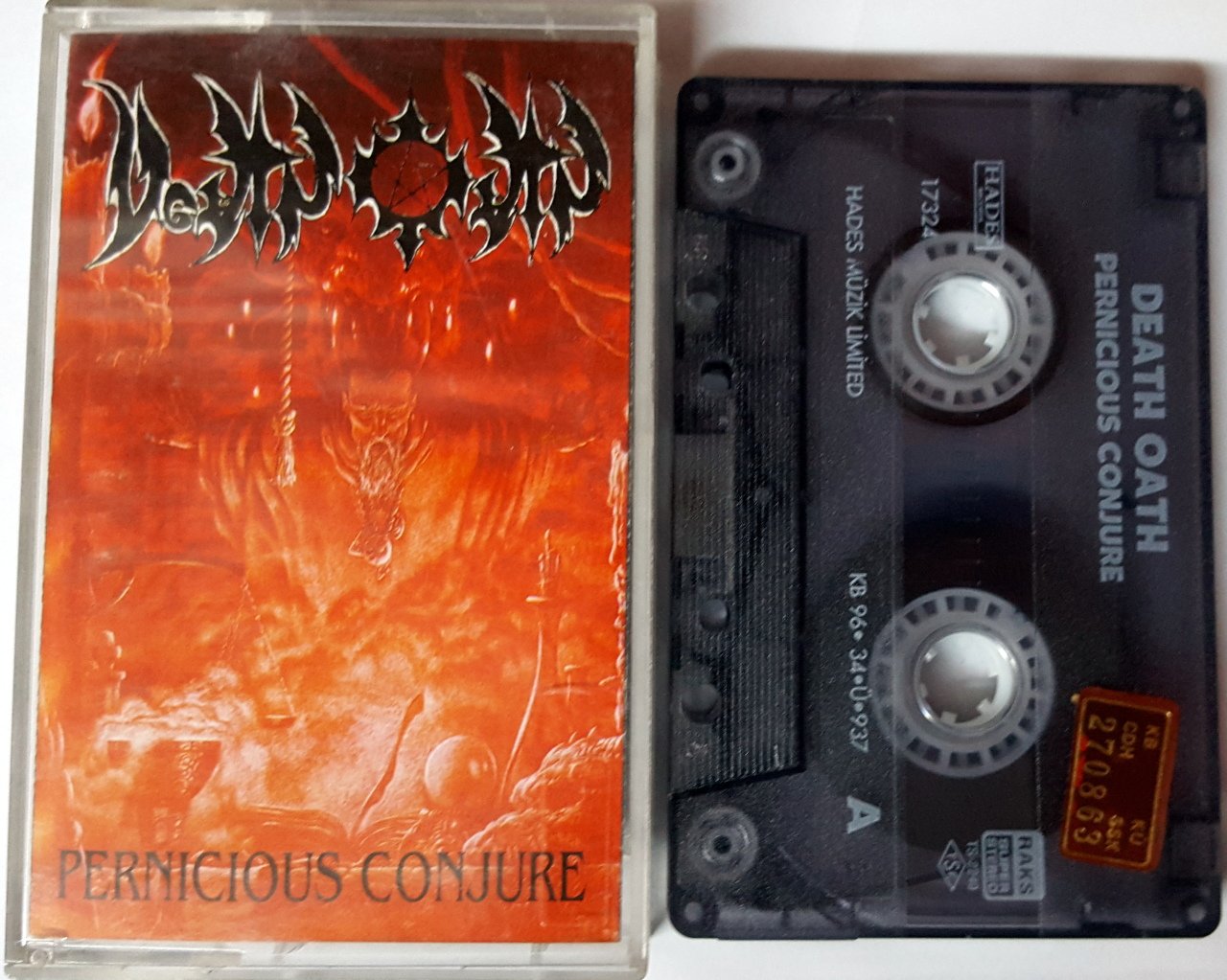 DEATH OATH - PERNICIOUS CONJURE (1996) HADES CASSETTE MADE IN TURKEY ''USED''