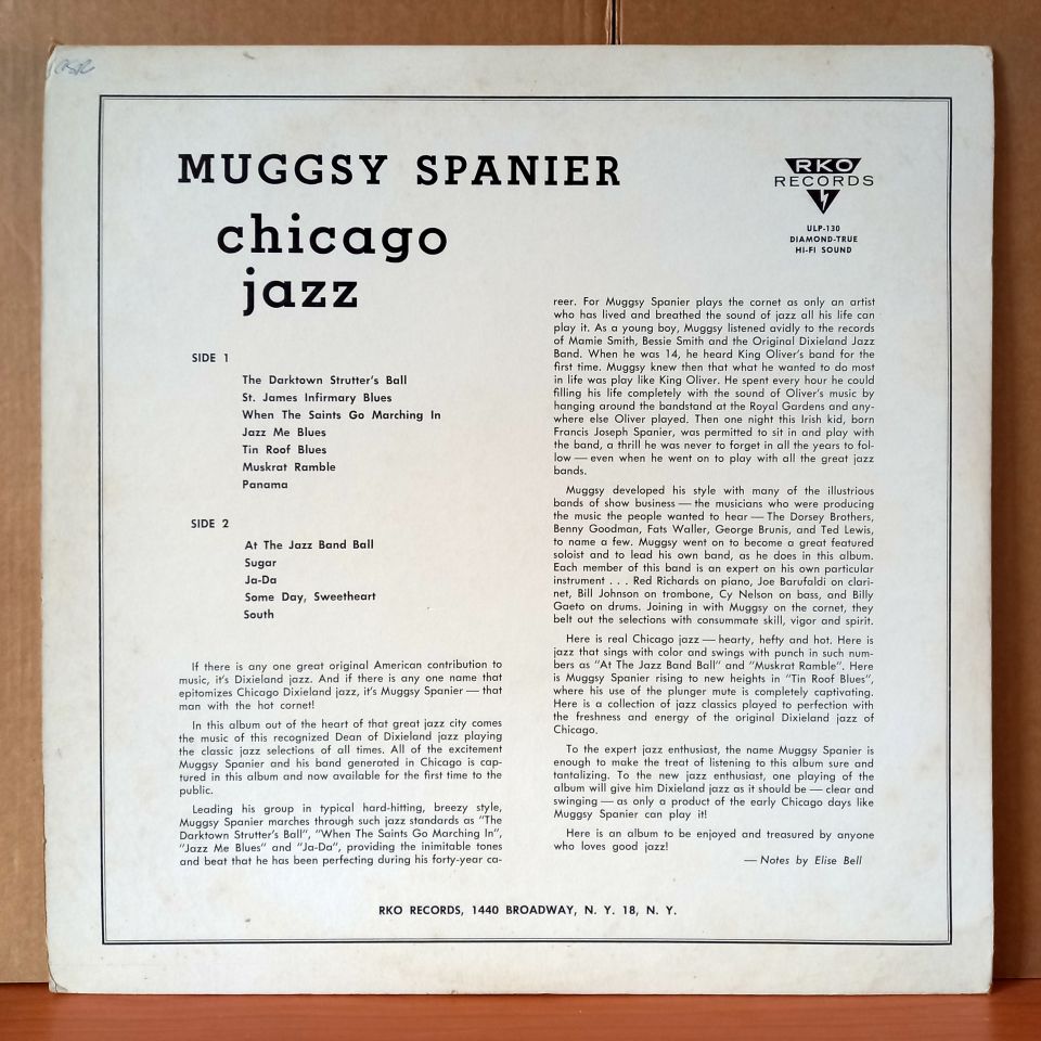 MUGGSY SPANIER – CHICAGO JAZZ (1958) - LP 2.EL PLAK