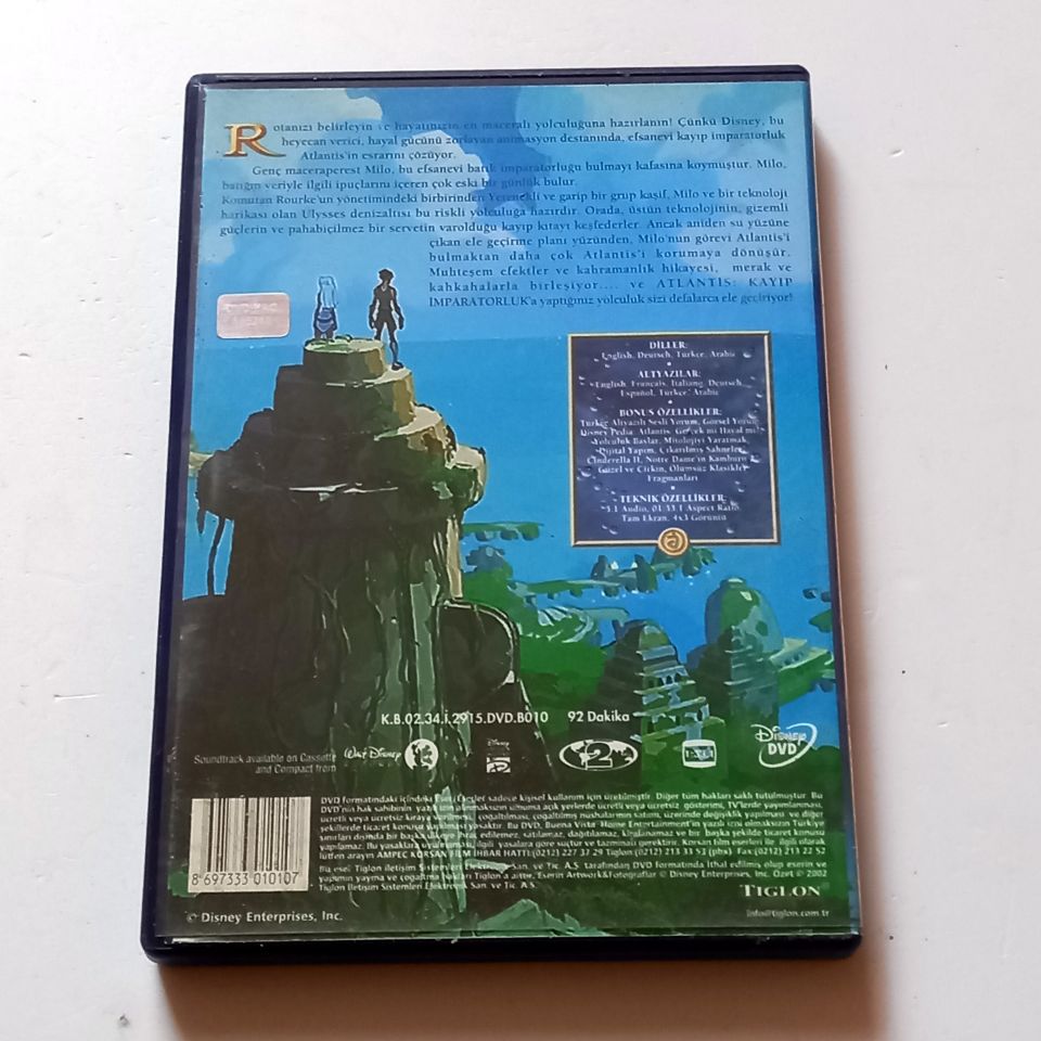 ATLANTİS KAYIP İMPARATORLUK - ATLANTIS THE LOST EMPIRE - WALT DISNEY ANİMASYON - DVD 2.EL