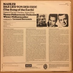 MAHLER DAS LIED VON DER ERDE FISCHER-DIESKAU JAMES KING VIENNA PHIL. BERNSTEIN 1977 2.EL PLAK
