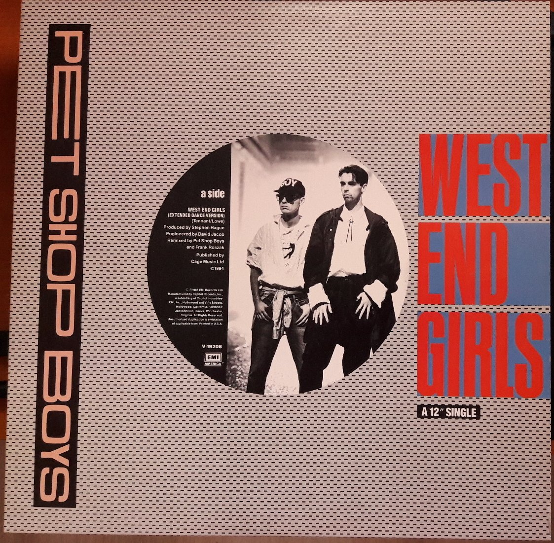 PET SHOP BOYS - WEST END GIRLS (1985) - 12'' MAXI SINGLE PLAK 2.EL