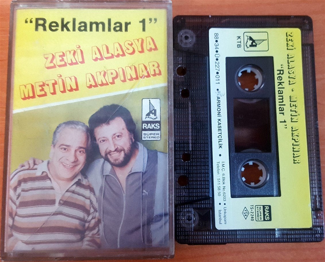 ZEKİ ALASYA / METİN AKPINAR - REKLAMLAR 1 (1988) - KASET ARMONİ 2.EL