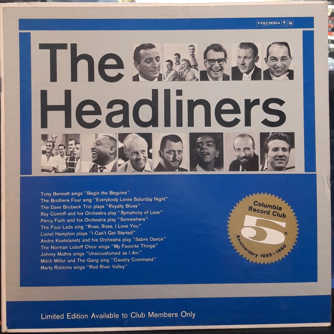 THE HEADLINERS - TONY BENNETT, DAVE BRUBECK, PERCY FAITH, LIONEL HAMPTON... - PLAK 2.EL