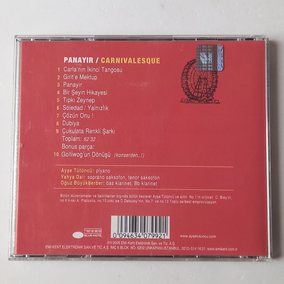 AYŞE TÜTÜNCÜ ÜÇLÜSÜ TRIO – PANAYIR / CARNIVALESQUE (2003) - CD 2.EL