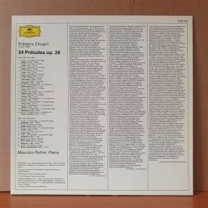 CHOPIN: 24 PRELUDES OP. 28 / MAURIZIO POLLINI (1975) - LP 2.EL PLAK