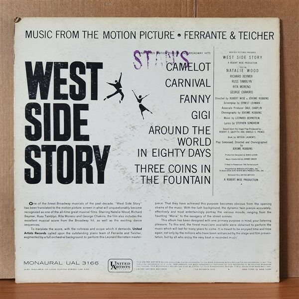 MUSIC FROM THE MOTION PICTURE WEST SIDE STORY / FERRANTE & TEICHER (1961) - LP 2.EL PLAK