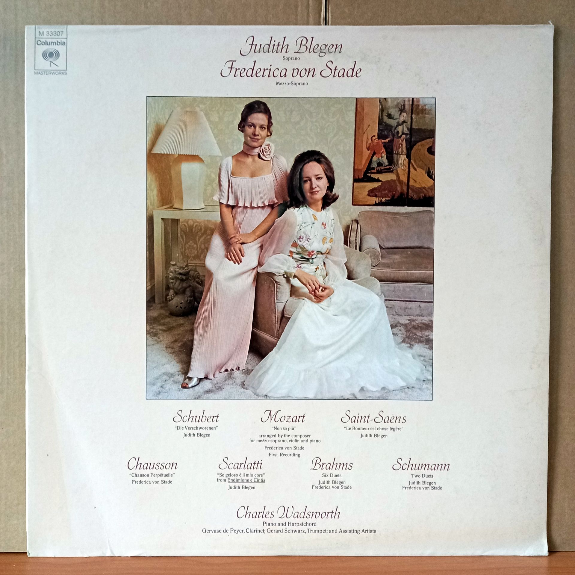 JUDITH BLEGEN, FREDERICA VON STADE – ARIAS AND DUETS / SCHUBERT, MOZART, SAINT-SAENS, CHAUSSON, SCARLATTI, BRAHMS, SCHUMANN (1975) - LP 2.EL PLAK
