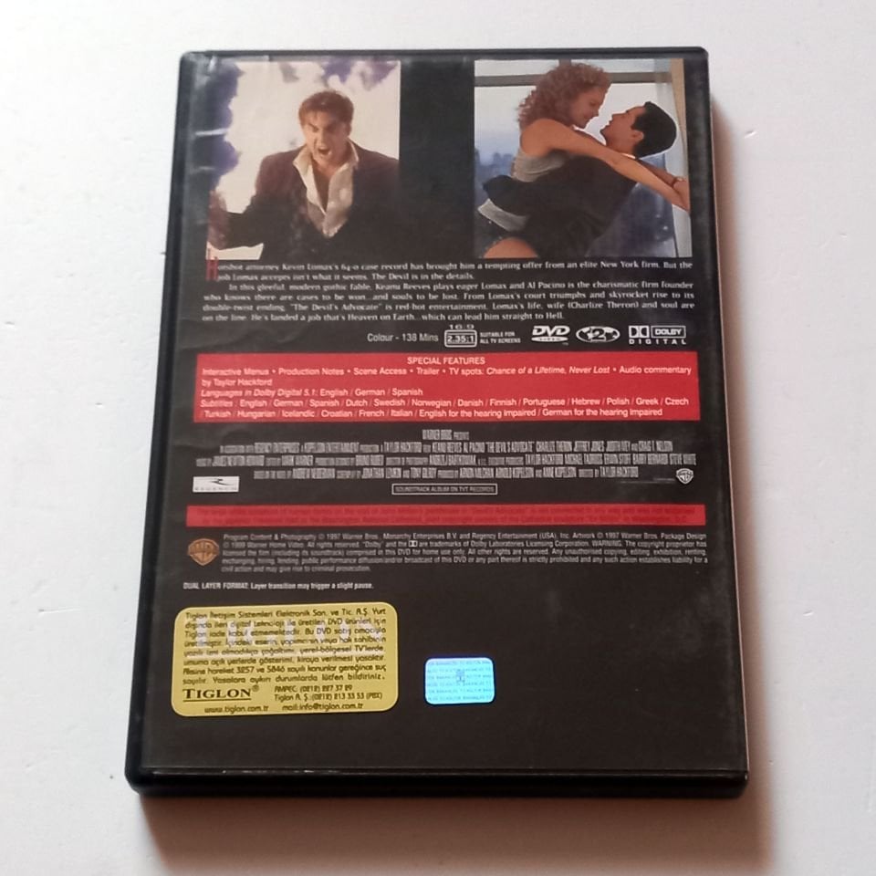 DEVIL\'S ADVOCATE - KEANU REEVES, AL PACINO, YÖN.: TAYLOR HACKFORD - DVD 2.EL