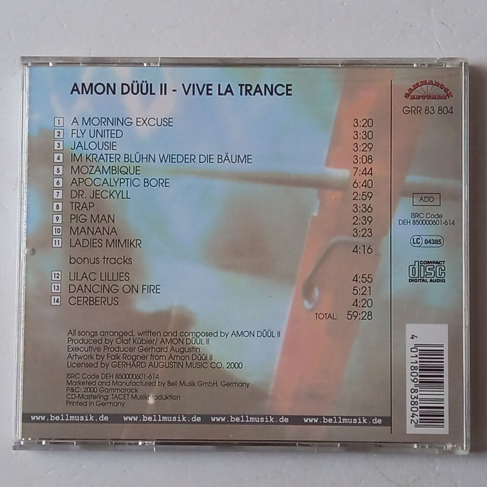 AMON DÜÜL 2 – VIVE LA TRANCE (1973) - CD 2000 REMASTERED REISSUE 2.EL