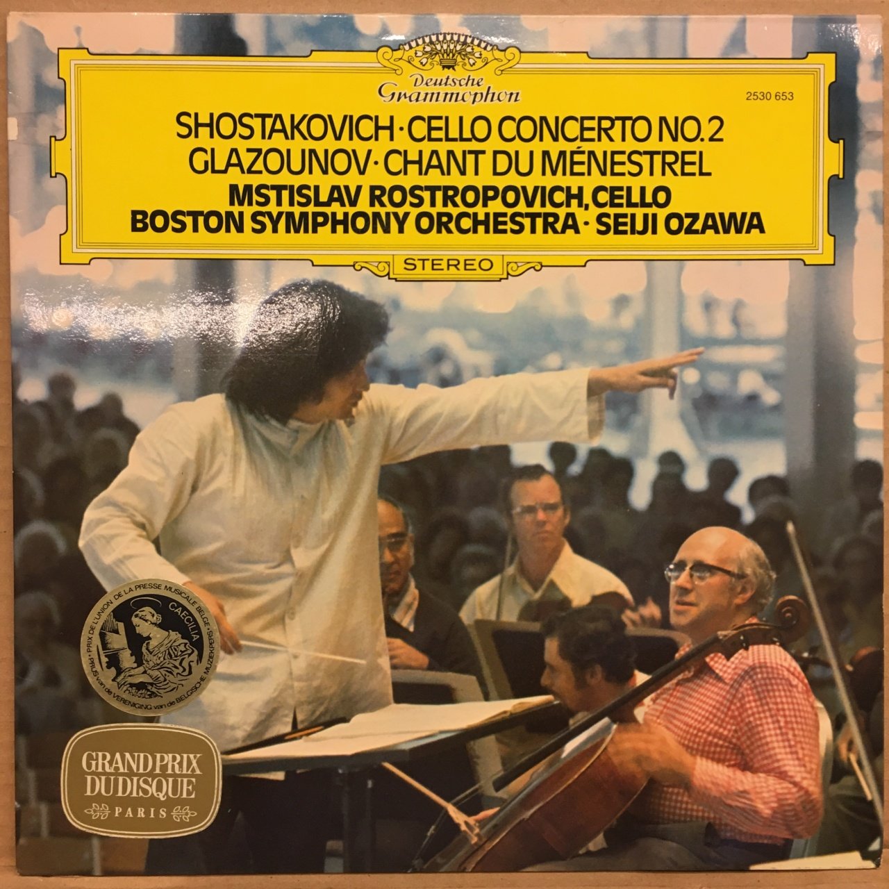 SHOSTAKOVICH CELLO CON. NO 2 / GLAZOUNOV CHANT DU MENESTREL ROSTROPOVICH, SEIJI OZAWA 1976 2.EL PLAK