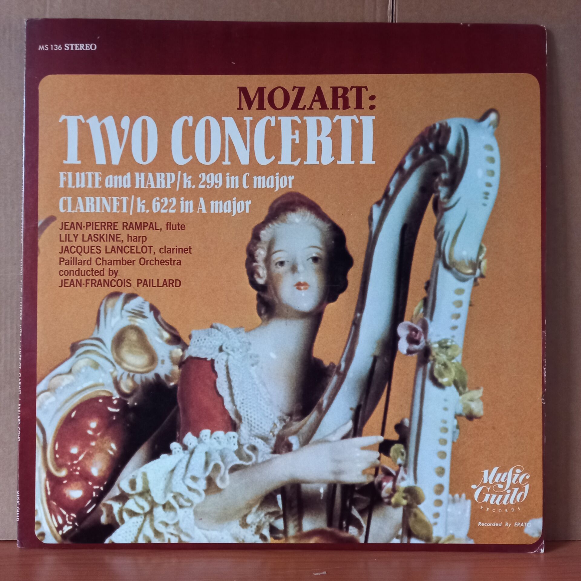 MOZART: TWO CONCERTI / JEAN-PIERRE RAMPAL & LILY LASKINE, JACQUES LANCELOT, ORCHESTRE DE CHAMBRE JEAN-FRANCOIS PAILLARD, JEAN-FRANCOIS PAILLARD (1964) - LP 2.EL PLAK