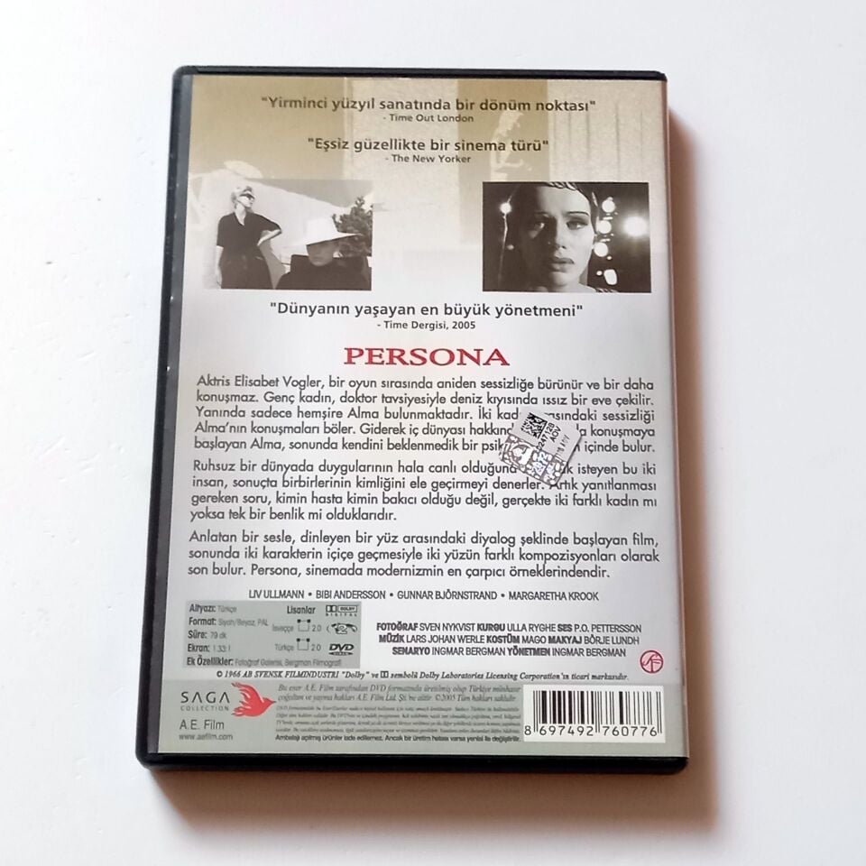 PERSONA - LIV ULLMANN, BIBI ANDERSSON - YÖN.: INGMAR BERGMAN - DVD 2.EL