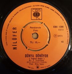 NİLÜFER - DÜNYA DÖNÜYOR / NEDEN -- 7'' 45 DEVİR KAPAKLI CBS 2.EL