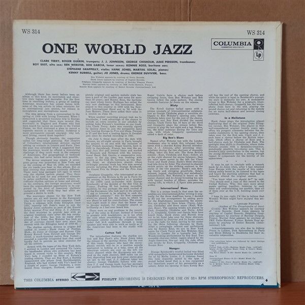 ONE WORLD JAZZ / J.J. JOHNSON, BEN WEBSTER, CLARK TERRY, HANK JONES, KENNY BURRELL, JO JONES (1960) - LP 2.EL PLAK