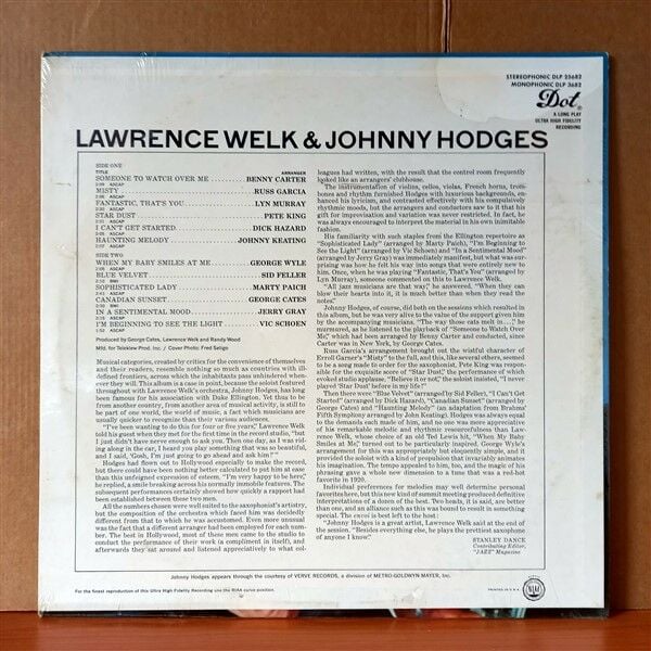 LAWRENCE WELK & JOHNNY HODGES – LAWRENCE WELK & JOHNNY HODGES (1965) - LP DÖNEM BASKISI SIFIR PLAK