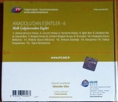 ANADOLU'DAN ESİNTİLER - 6 / HALK ÇALGILARINDAN EZGİLER / TRT ARŞİV SERİSİ 139 - CD 2.EL