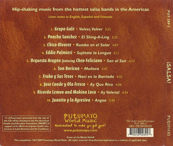 VARIOUS / PUTUMAYO PRESENTS SALSA / GRUPO GALE, PONCHO SANCHEZ, CHICO ALVAREZ, EDDIE PALMIERI (2009) - CD DIGIPAK AMBALAJINDA SIFIR