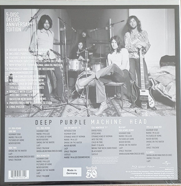DEEP PURPLE - MACHINE HEAD (1972) - LP 2024 5 DISC DELUXE ANNIVERSARY EDITION BOX SET