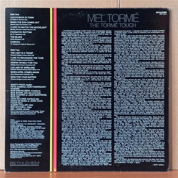 MEL TORME – THE TORME TOUCH (1978) - LP 2. EL PLAK