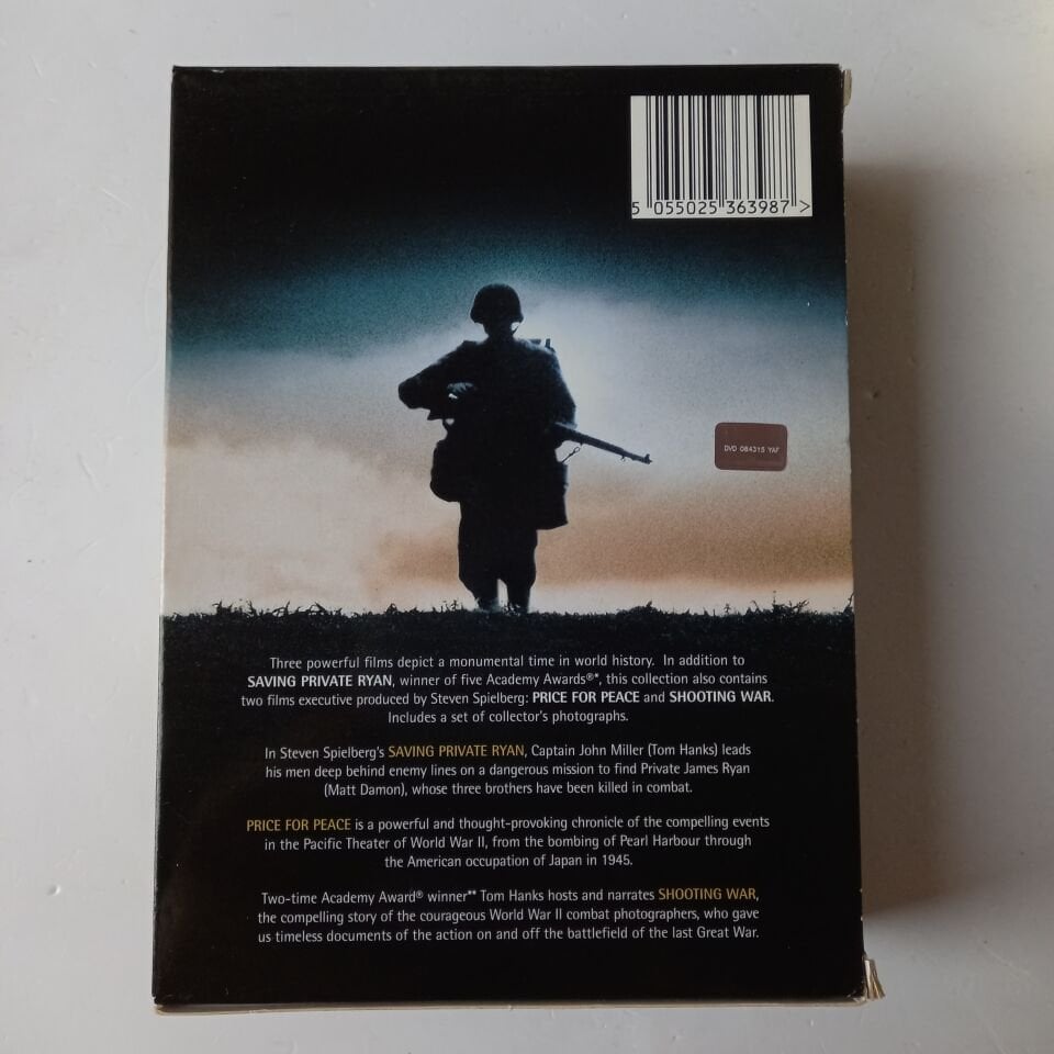 SAVING PRIVATE RYAN - PRICE FOR PEACE - SHOOTING WAR STEVEN SPIELBERG - TOM HANKS - 3 DVD 2.EL