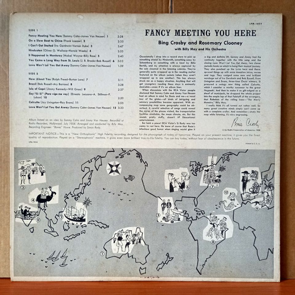 BING CROSBY AND ROSEMARY CLOONEY – FANCY MEETING YOU HERE (1958) - LP 2.EL PLAK