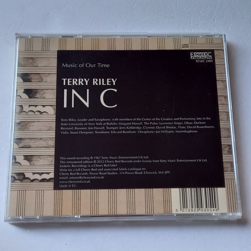 TERRY RILEY – IN C (1968) - CD 2012 REMASTERED REISSUE 2.EL