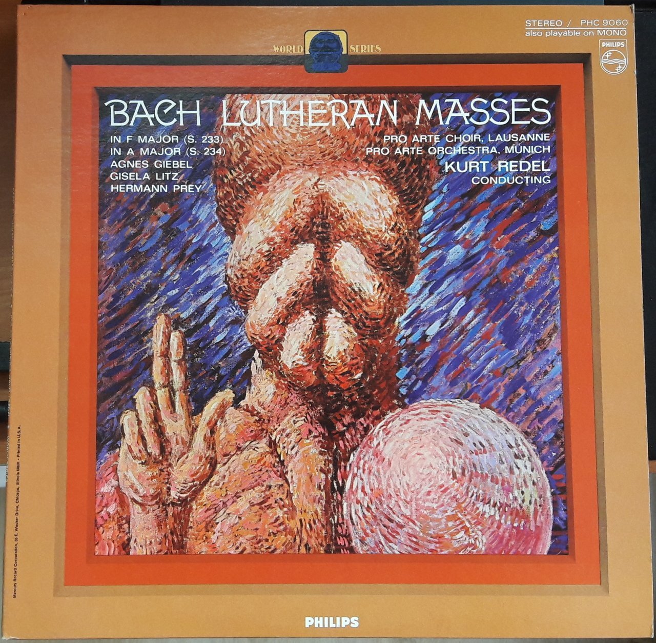 BACH LUTHERAN MASSES PRO ARTE CHOIR KURT REDEL - PLAK 2.EL