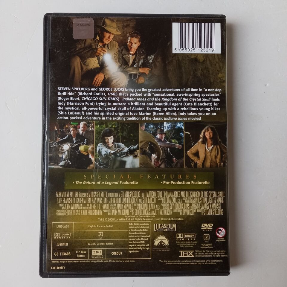 INDIANA JONES AND THE KINGDOM OF THE CRYSTAL SKULL - STEVEN SPIELBERG - DVD 2.EL