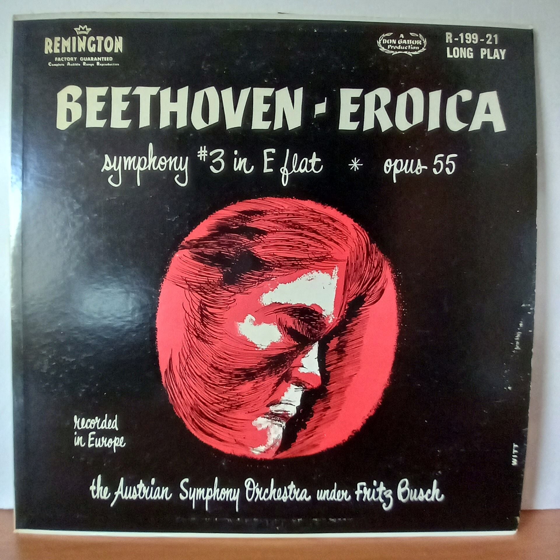 BEETHOVEN: EROICA - SYMPHONY #3 IN E FLAT - OPUS 55 / THE AUSTRIAN SYMPHONY ORCHESTRA UNDER FRITZ BUSCH (1953) - LP 2.EL PLAK
