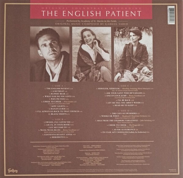 THE ENGLISH PATIENT (ORIGINAL SOUNDTRACK RECORDING) / GABRIEL YARED (1996) - 2LP 2025 SAHARAN SUN ORANGE VINYL SIFIR PLAK