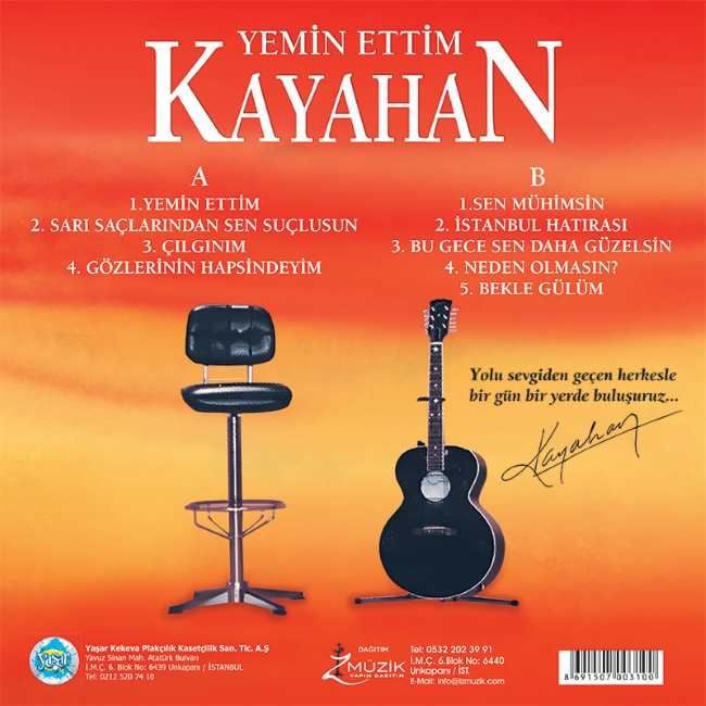 KAYAHAN - YEMİN ETTİM (1991) - LP 2024 BASIM SIFIR PLAK