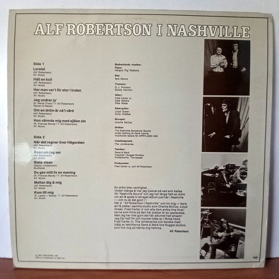 ALF ROBERTSON – I NASHVILLE (1974) - LP 2.EL PLAK
