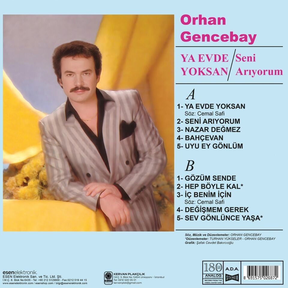 ORHAN GENCEBAY - YA EVDE YOKSAN / SENİ ARIYORUM (1989) - LP 180GR 2025 BASIM SIFIR PLAK