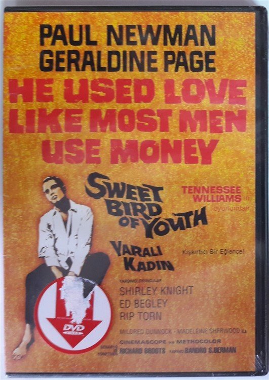 SWEET BIRD OF YOUTH - YARALI KADIN - PAUL NEWMAN - GERALDINE PAGE - DVD SIFIR (TENNESSEE WILLIAMS)