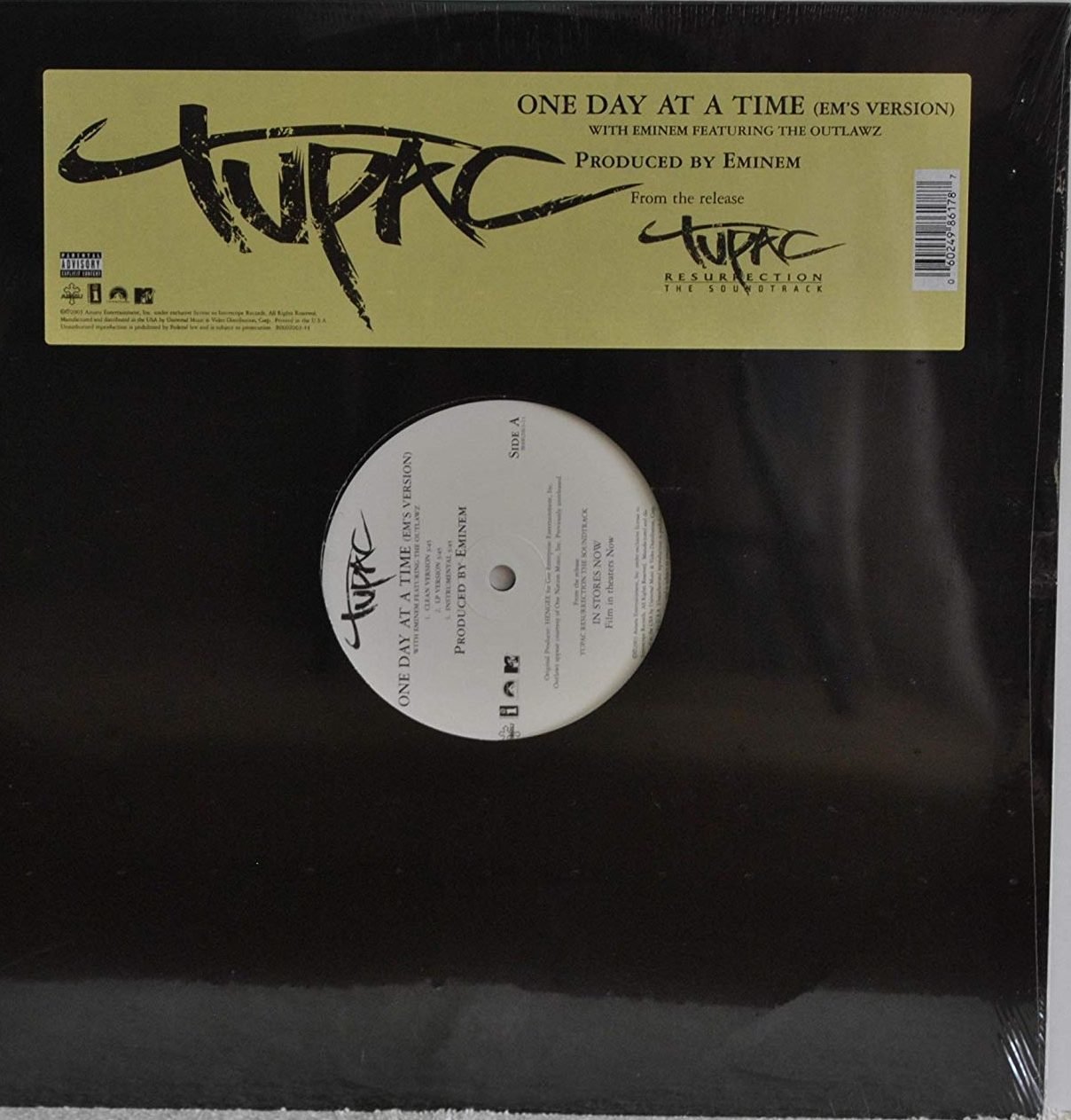 2PAC (TUPAC) - ONE DAY AT A TIME (2003) - 12'' MAXI SINGLE SIFIR