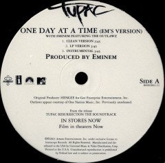 2PAC (TUPAC) - ONE DAY AT A TIME (2003) - 12'' MAXI SINGLE SIFIR