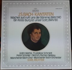 BACH KANTATEN BWV 140,BWV 80 KARL RICHTER - PLAK 2.EL