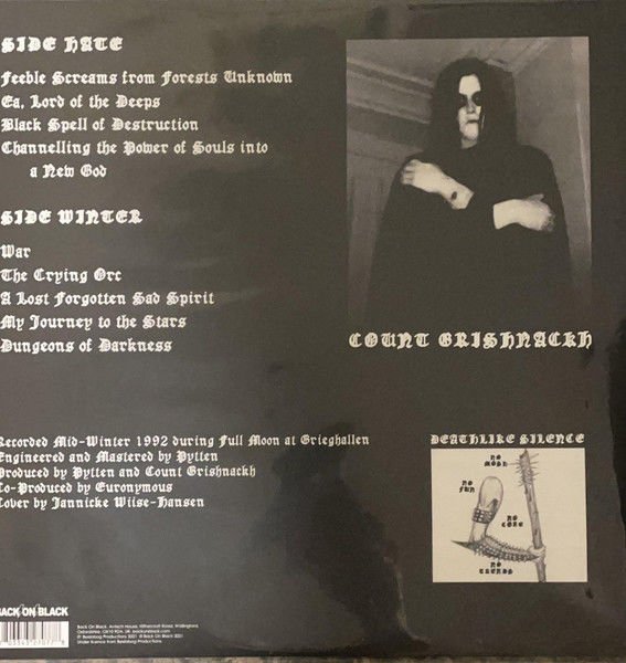 BURZUM - BURZUM (1992) - LP BLACK METAL 2022 REISSUE GATEFOLD SIFIR PLAK