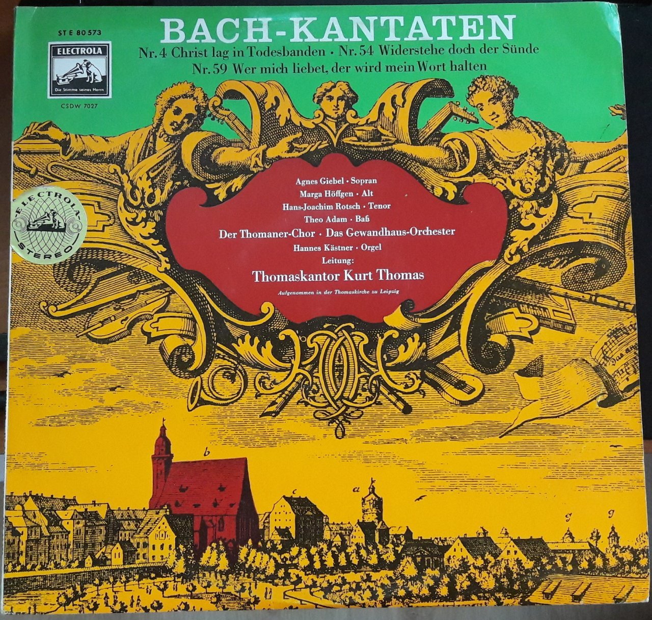 BACH KANTATEN 4,54,59 AGNES GIEBEL THOMASKANTOR KURT THOMAS - PLAK 2.EL