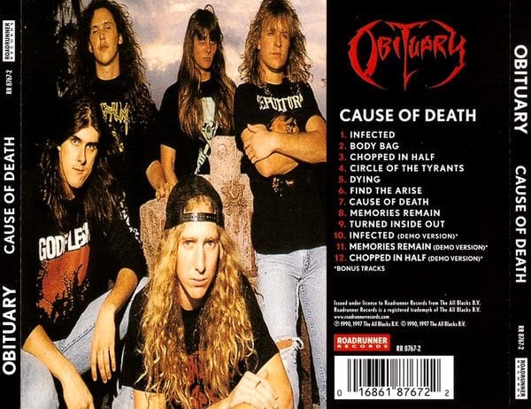 OBITUARY – CAUSE OF DEATH (1990) - CD REMASTERED 1997 REISSUE JEWEL CASE AMBALAJINDA SIFIR